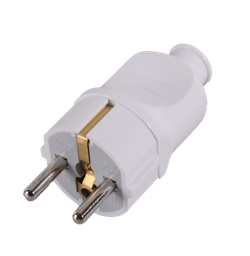 Вилка прямая с/з, белая 16А 250В Вихрь