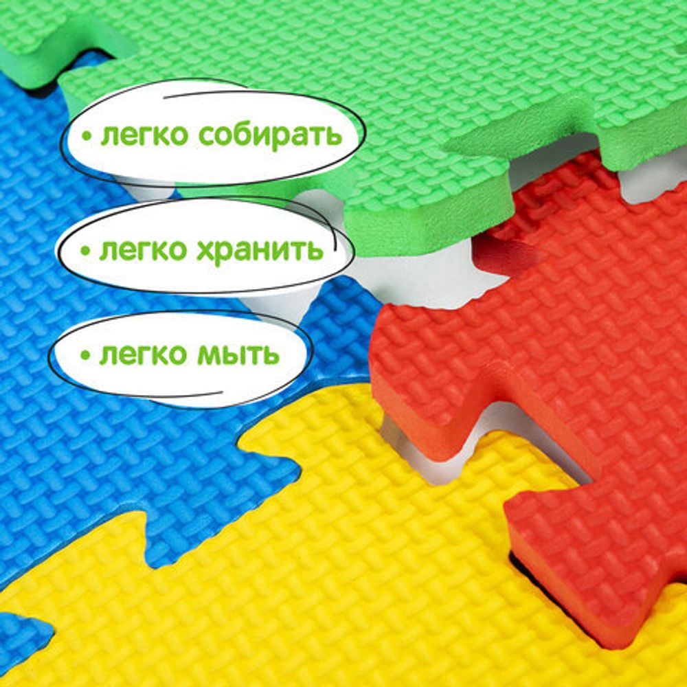 Коврик-пазл напольный 1,2х0,6 м, мягкий, "Алфавит", 32 элемента 15х15 см, толщина 1 см, ЮНЛАНДИЯ, 664656