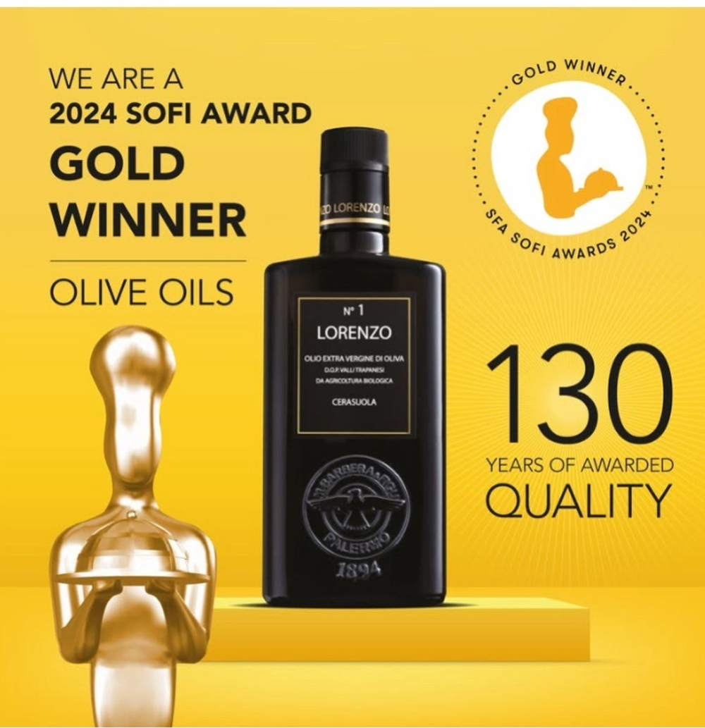 Оливковое масло BARBERA Lorenzo №1 ORGANIC (Bio), D.O.P. "Valli Trapanesi" Extra Virgin. 500 мл, Италия, Сицилия