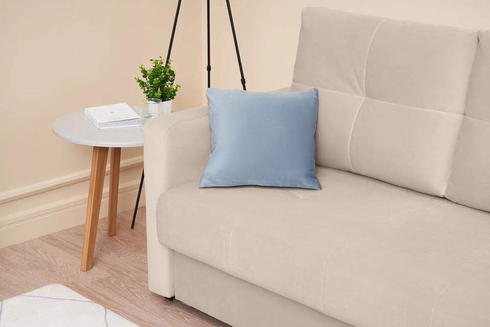 Диван Отто, шагающая еврокнижка, велюр, бежевый