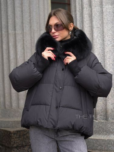 Пуховик женский с меховым воротником