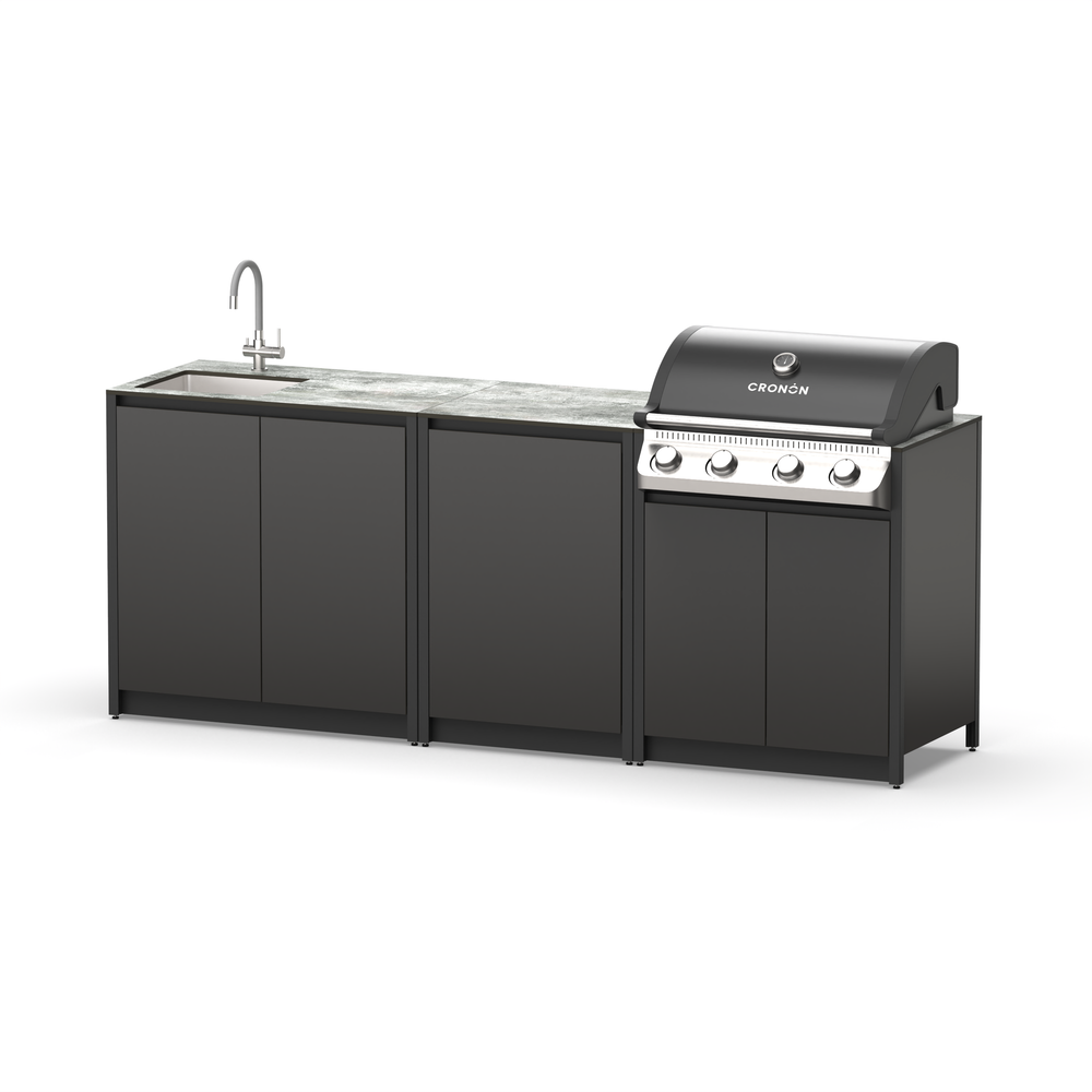 Барбекю комплекс Lounge F-103SG, 2.3 м, черный/серый каспий