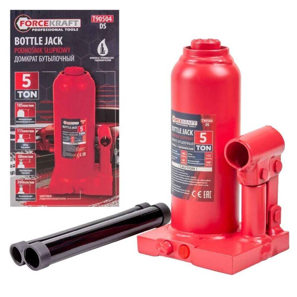 Домкрат гидравлический бутылочный, 5т