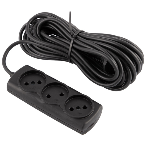 Удлинитель Engy "Премиум" 10м/3роз (ПВС 2х0.75) черный