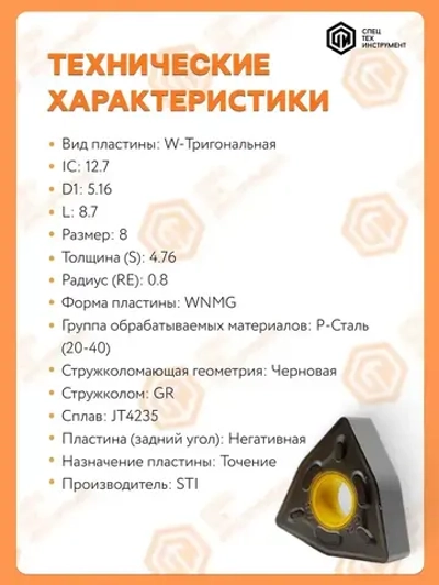 Пластина WNMG080408-GR JT4235 STI 10 штук
