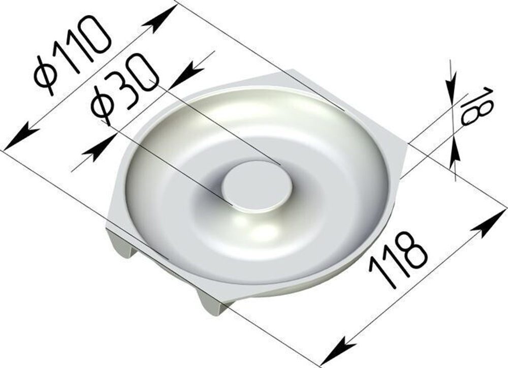 Форма для выпечки "Бублик", круглая 120х100х20 мм