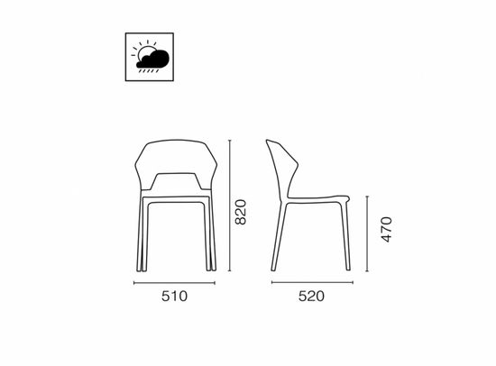 Стул пластиковый Ego-S серый, черный прозрачный