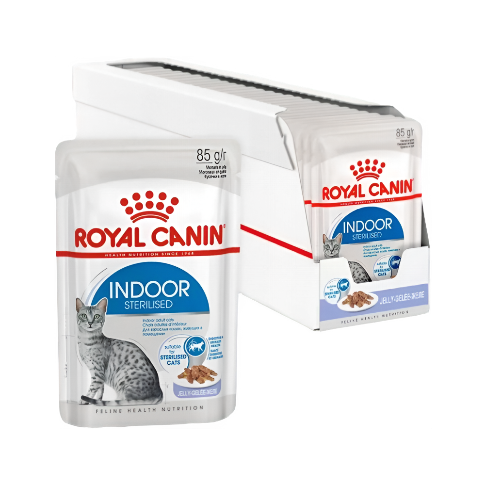 Royal Canin корм консервированный для взрослых кошек кусочки в желе домашние стерилизованные