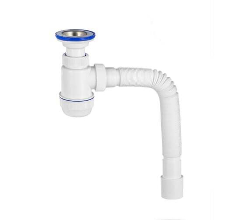 Сифон гофрированный Мини Элит 1 1/2 нерж.чашка-70, литой выпуск 40/50мм 30980676