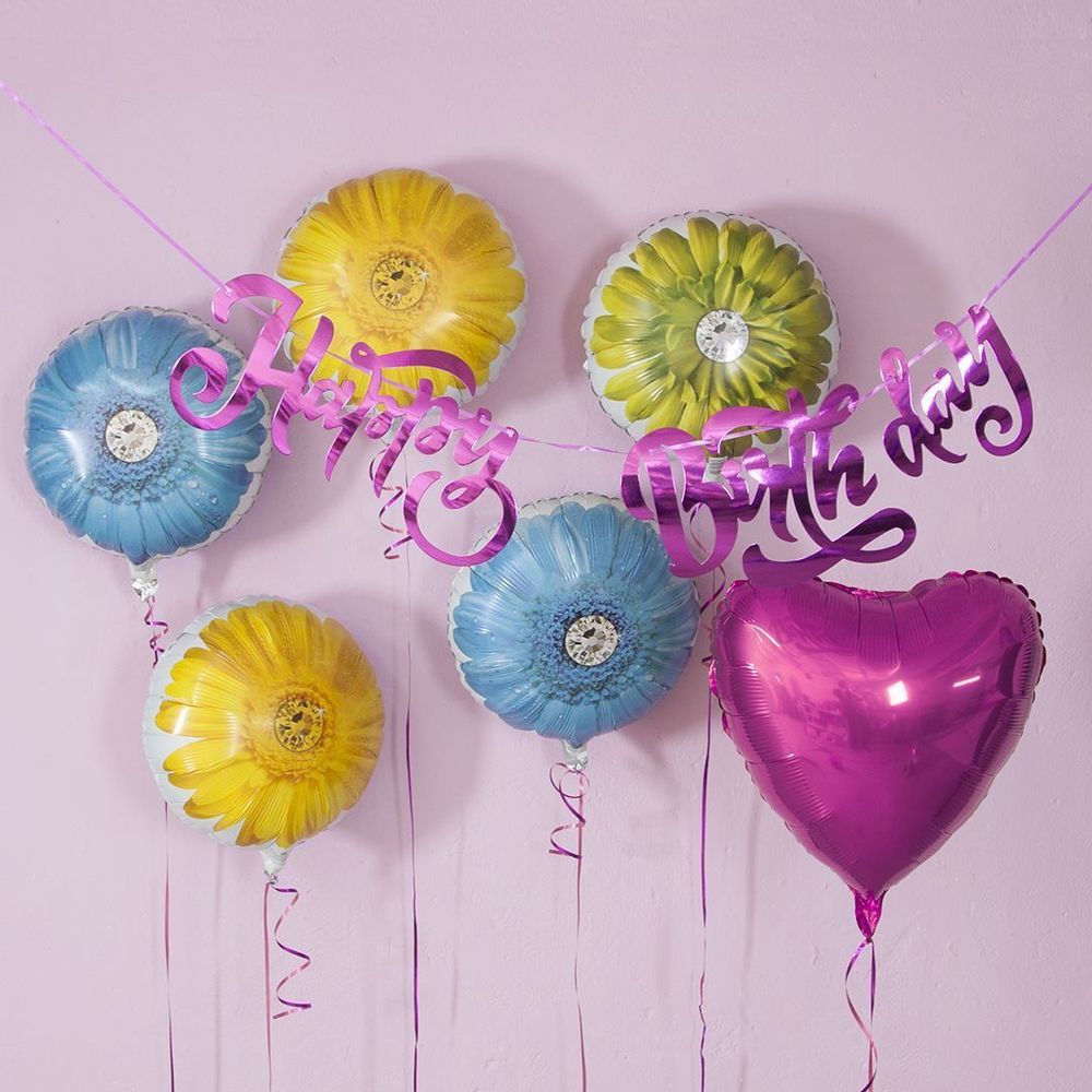 Шар (18"/46 см) Круг, Гербера, Зеленый