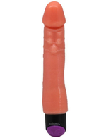 Крупный вибратор с венками около головки UltraSkin Vibro Realistic (Цвет: телесный)