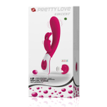 Розовый силиконовый вибратор Vincent со стимулятором-кроликом и голосовым контролем - 21,5 см. (Цвет: розовый)