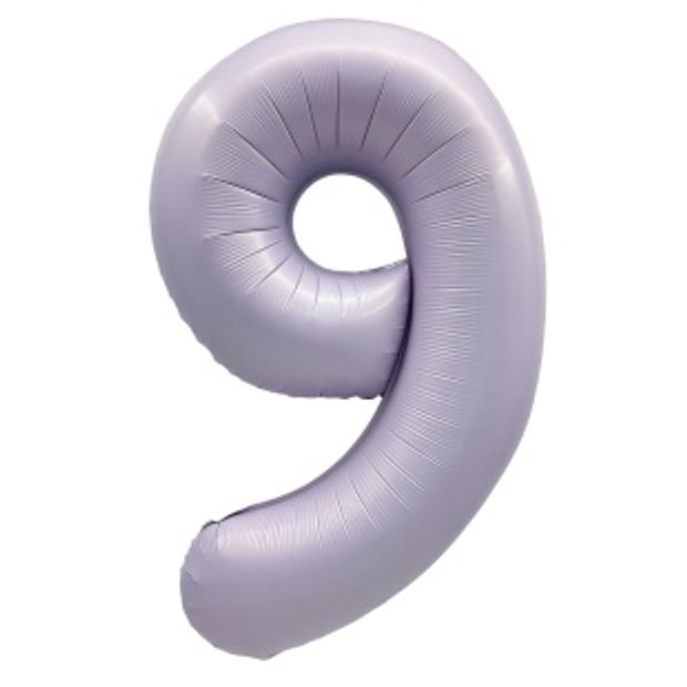 К Шар 40'' / 102 см "Цифра 9" Сиреневый Сатин (БГ-60)