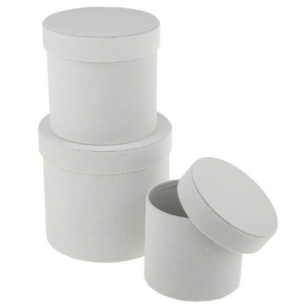 Набор/3шт (бархат) D18xH17см, D15xH14,5см, D13xH12см Белый