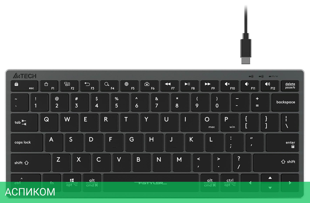 Клавиатура A4Tech Fstyler серый (FX51)