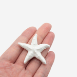 Бусина в форме морской звезды, 39*41мм, белая, глазурированный фарфор