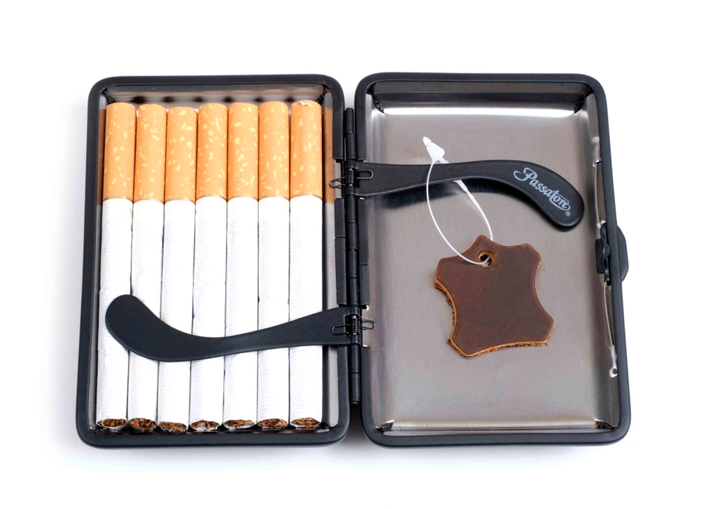 Портсигар Passatore на 14 сигарет, натуральная буйволиная кожа, Коричневый C121