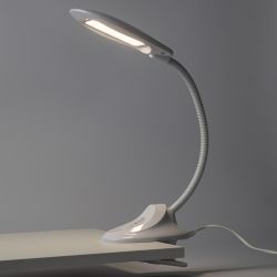 Настольный светильник ЭРА NLED-478-8W-W светодиодный на прищепке белый | Светодиодные настольные лампы