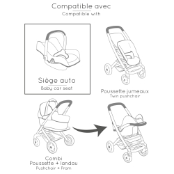 SMOBY Maxi-Cosi Quinny - Кресло для кормления 3в1 Для куклы 42 см Бежевое 240245