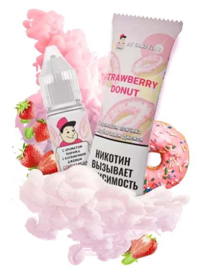 Жидкость (М) CandyMan (10 мл, 15 мг SALT) Strawberry Donut