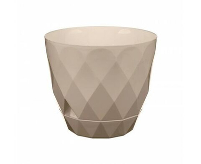 Горшок для цветов Кашпо для уличных и комнатных растений пластиковое Laurel 2,3 л D175 мм с поддоном бежевый 221610927/01