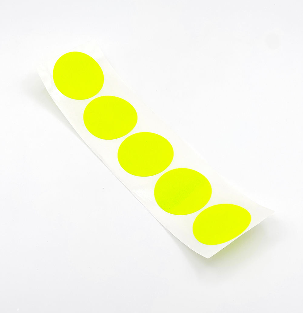 Клейкая лента ФОРМА КРУГ 40мм @TrueGAFF SIGN Желтый (светится в ультрафиолете) - 100 штук