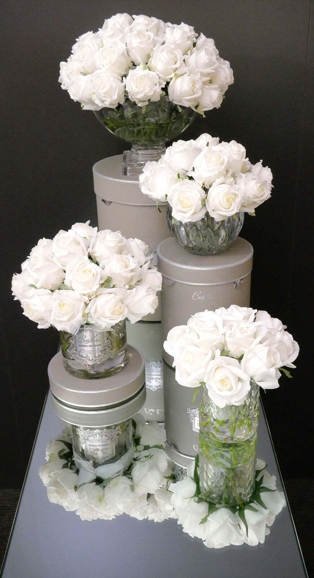 Букет ароматический Cote Noire Centerpiece White Rose Buds & Silver