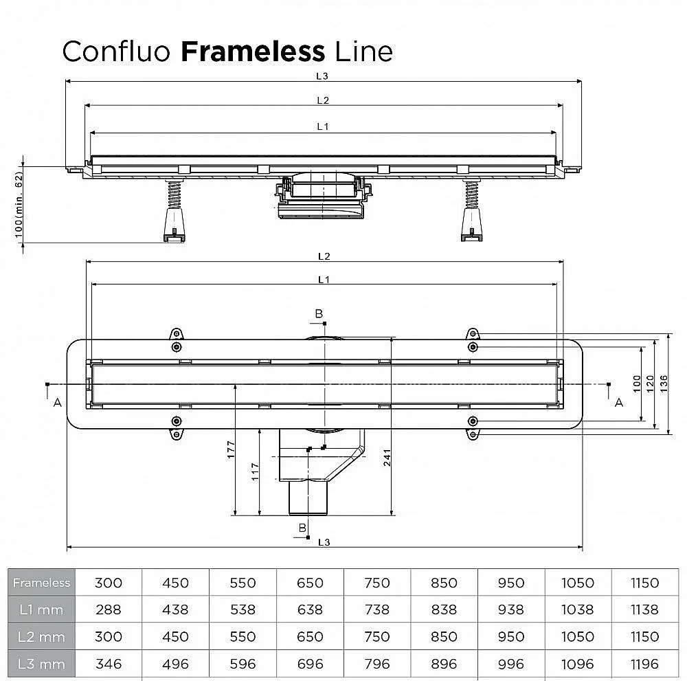 Душевой трап Pestan Confluo Frameless Line 950