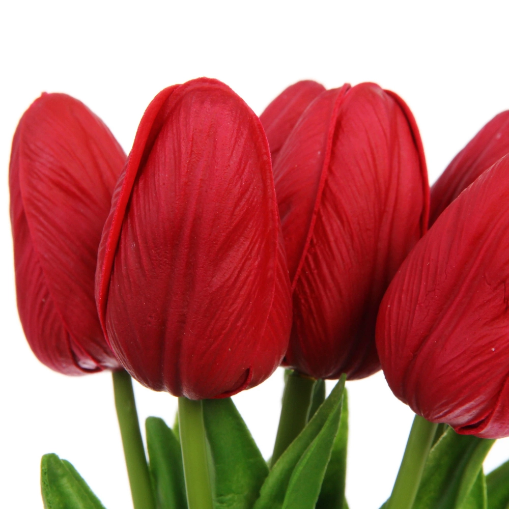 Цветы искусственные «Natur» 38см Тюльпаны 7шт бордовые