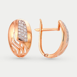 Серьги женские с фианитами из розового золота 585 пробы (арт. 40051100)