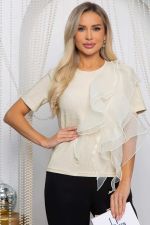 Блуза праздничная трикотажная Риана (бежевое золото) Б14619-5М LT Collection