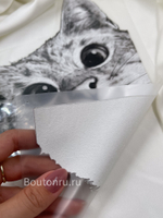 Термонаклейка серый кот