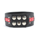 Чёрно-красный ошейник с клёпками