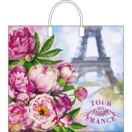 Пакет ПЭ с пластмассовыми ручками 38+10Интерпак ламинация (Тур- (комплект 10 шт)