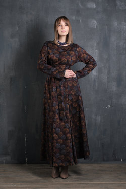 Платье с кушаком /янтарь