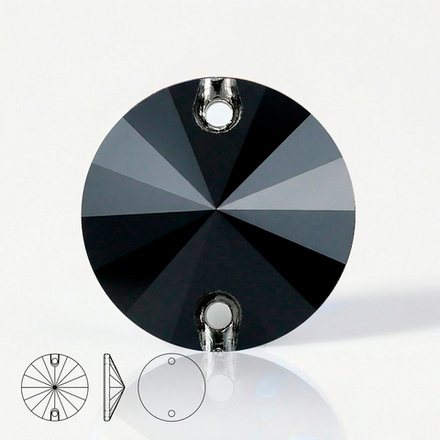 Пришивные стеклянные стразы (Jet Black / Чёрный) Rivoli