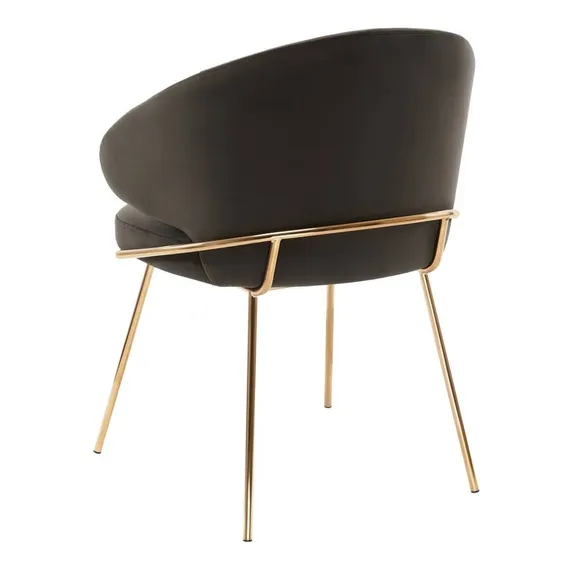 Стул Lime, черный микровелюр с золотыми ножками