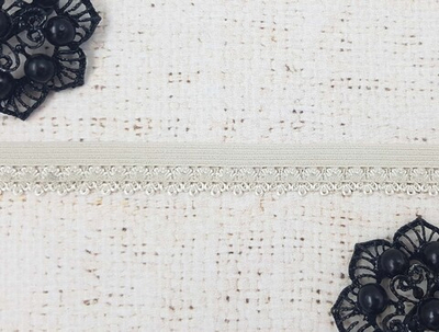 Резинка бельевая ажурная, ш. 1,2 см, светло-бежевый