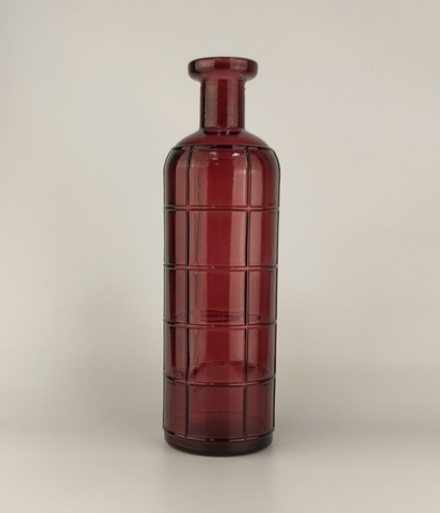 Емкость для интерьера (или ваза), d=10 см, h=33 см, стекло, цвет вишневый 6013C038