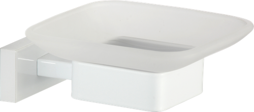 88020-F Мыльница стекло "настенный" (БЕЛЫЙ) GANZER (20/1шт)