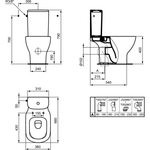 Напольный унитаз  Ideal Standard TESI AquaBlade T008701 с бачком T356801