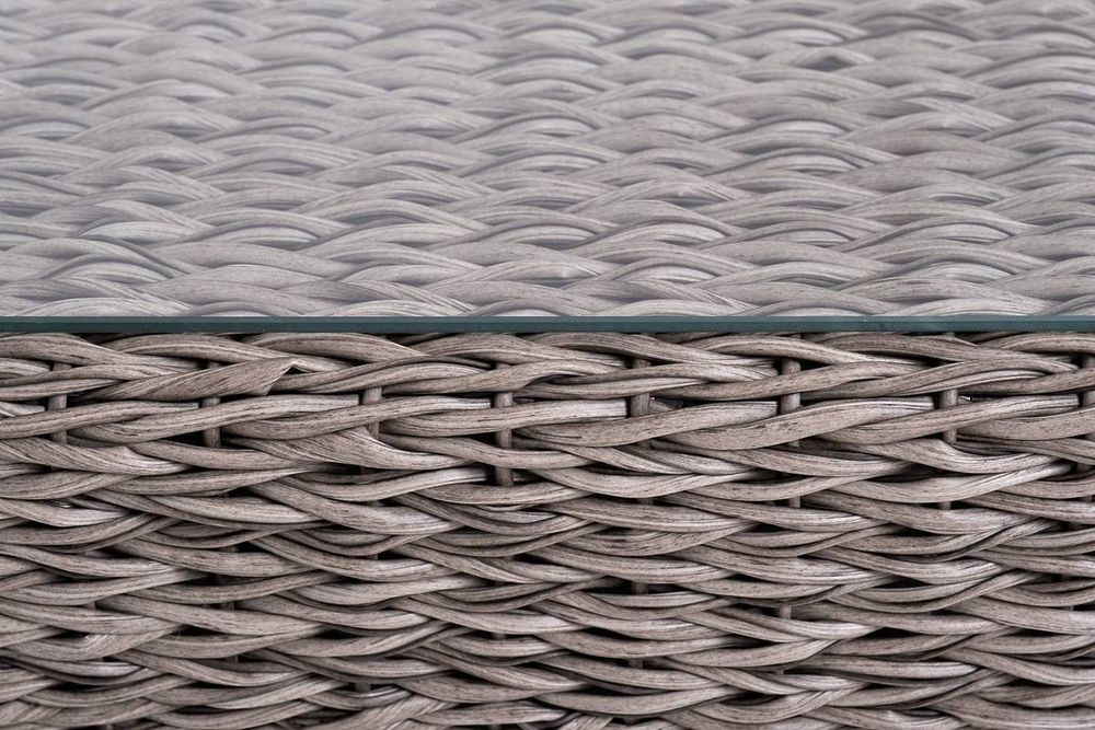 "Капучино сингл" лаунж-зона из искусственного ротанга (гиацинт), цвет серый