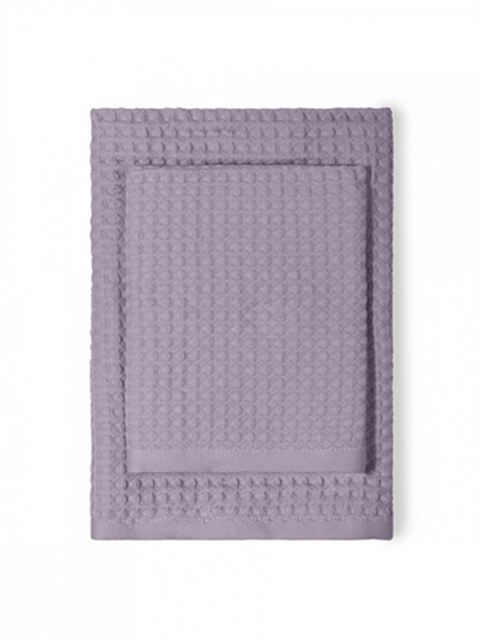 Набор полотенец вафельных 2шт DeNASTIA для бани/сауны 300gsm 70x140/50x90, 100% хлопок, лавандовый