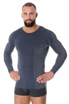 Термобелье мужская рубашка BRUBECK Comfort Wool LS11600 темный джинс