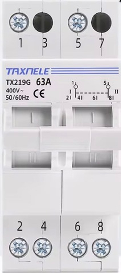 Реверсивный рубильник 2P 63A