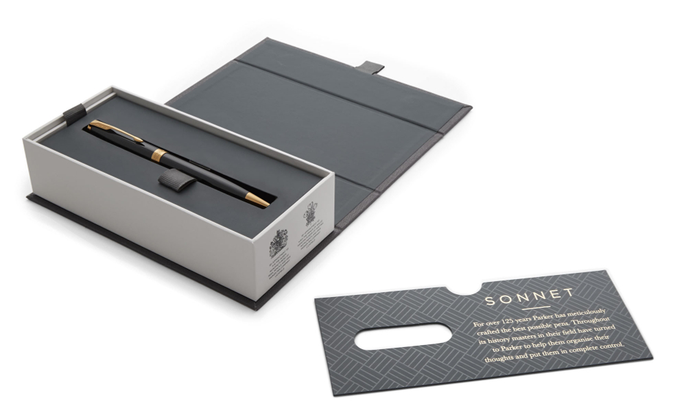 Шариковая ручка Parker Sonnet Slim Lacquer Deep Black GT