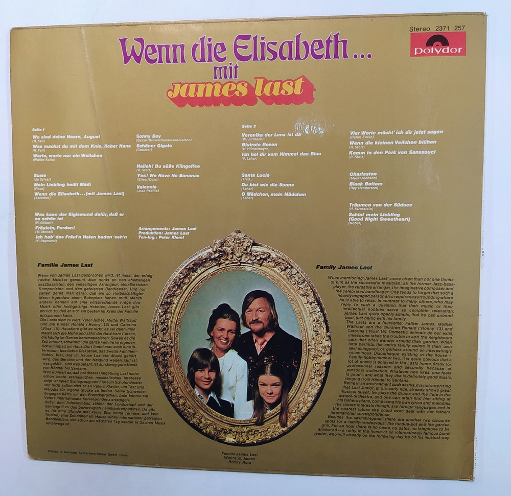 James Last Wenn Die Elisabeth 1972 VG VG