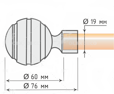Наконечники "Паола" для кованых карнизов d19 мм, цвет белый глянец