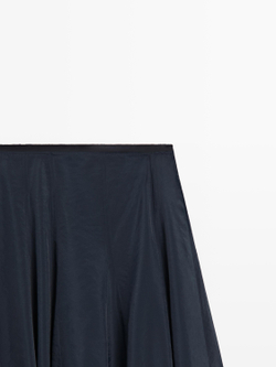 Massimo Dutti Юбка миди со складками, темно-синий