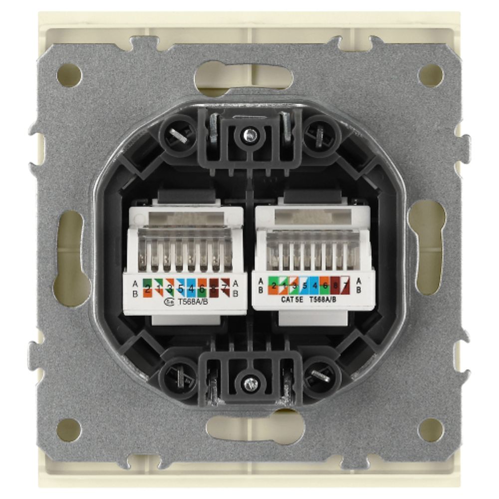 Розетка ЭРА Arktik 16-3108-02 информационная двойная 2XRJ45 слоновая кость | Эра Arktik